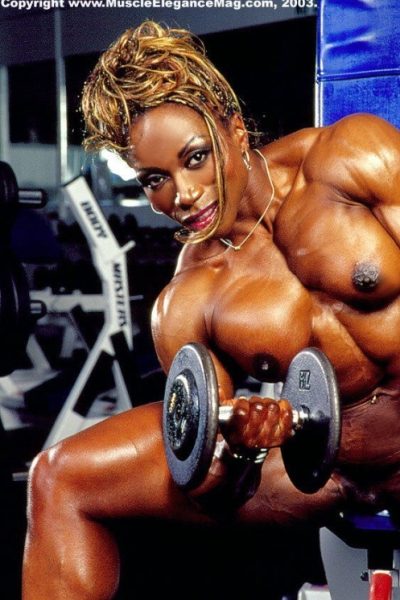 BLACK FEMALE BODYBUILDING POSING NUDE Image #14
